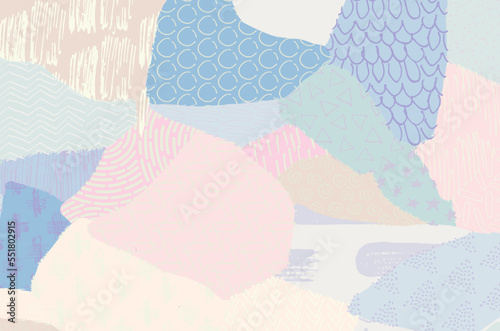 Abstract black strokes, Hand sketched Vector Pattern. Retro abstract pattern in geometric style. Abstract multicolored geometric pattern.	