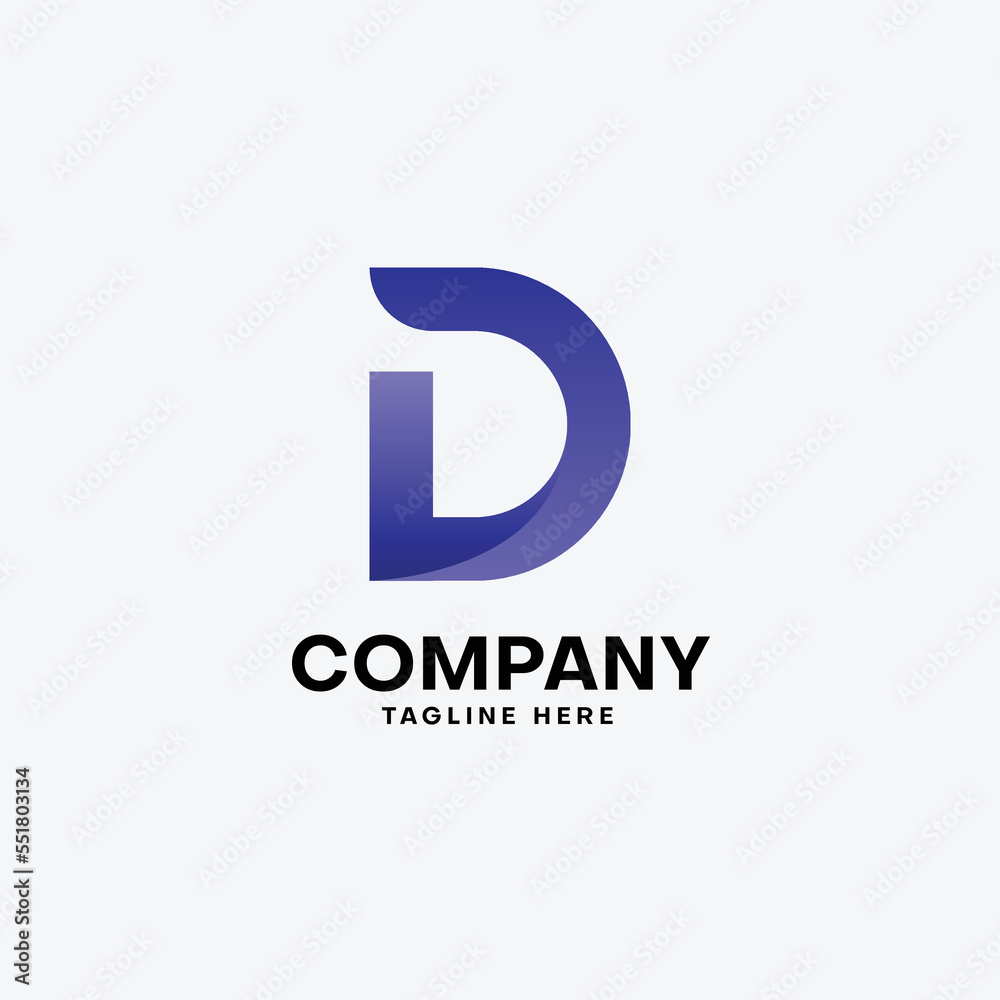 Letter d initial gradient colorful logo template Letter d initial gradient colorful logo template