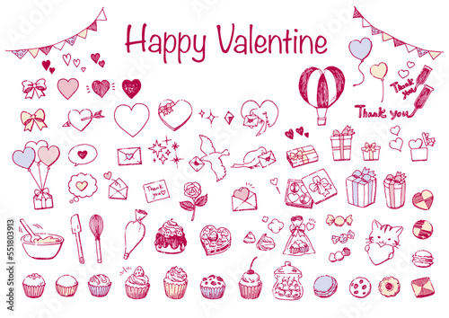 Valentine's day illustration set