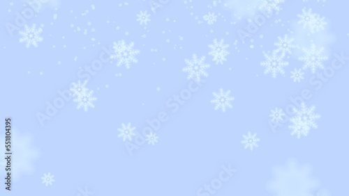 雪の結晶が舞う背景素材 冬空