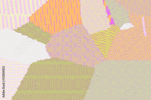 Abstract black strokes, Hand sketched Vector Pattern. Retro abstract pattern in geometric style. Abstract multicolored geometric pattern.	
