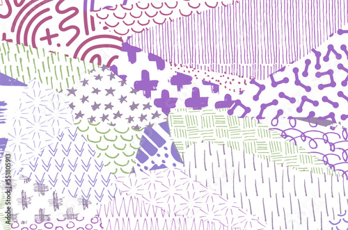 Abstract black strokes, Hand sketched Vector Pattern. Retro abstract pattern in geometric style. Abstract multicolored geometric pattern.	
