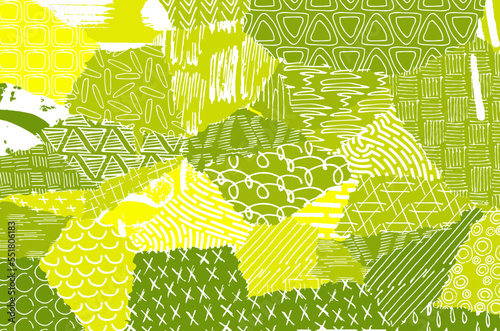 Abstract black strokes, Hand sketched Vector Pattern. Retro abstract pattern in geometric style. Abstract multicolored geometric pattern.	
