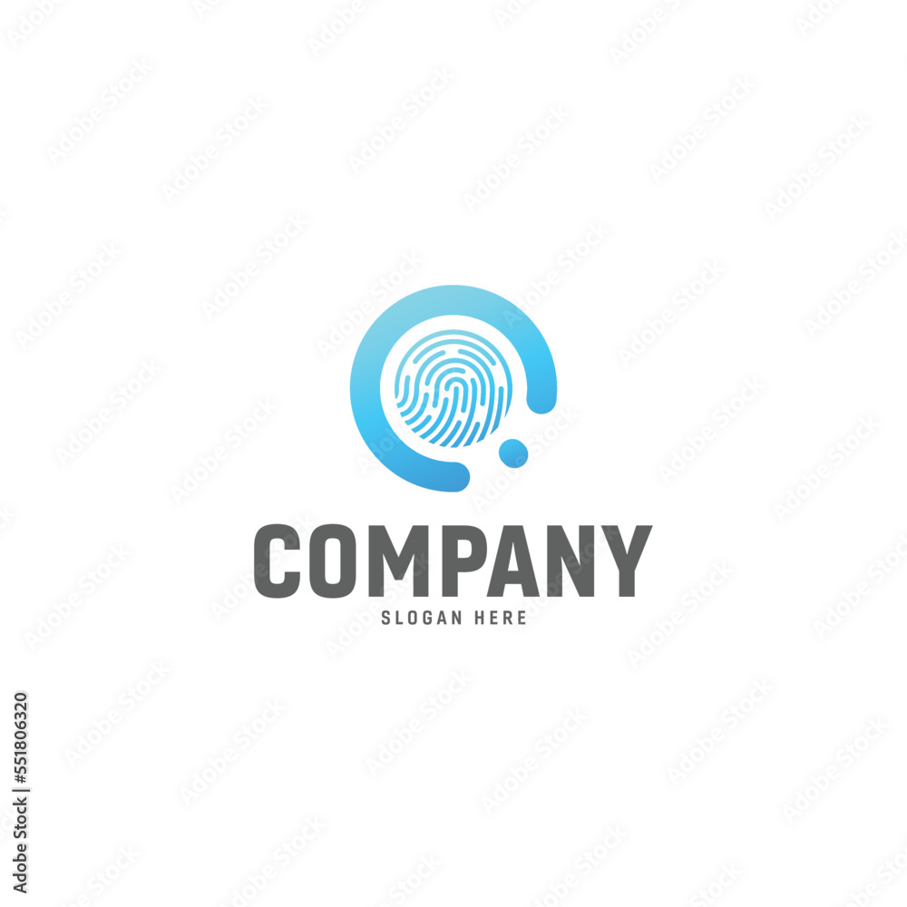 Fingerprint Security Logo is modern high quality logo for the digital company, technology logo template Fingerprint Security Logo is modern high quality logo for the digital company, technology logo template