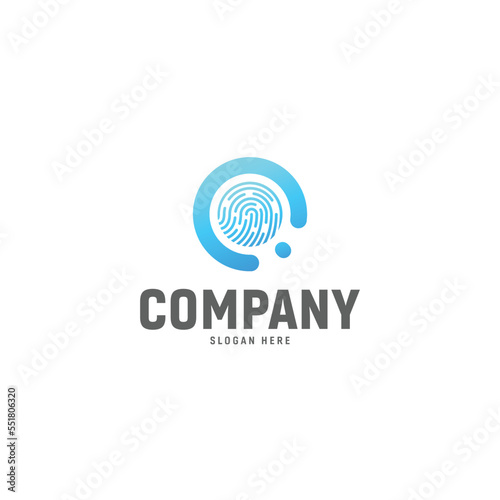 Fingerprint  Security Logo is modern high quality logo for the digital company, technology logo template