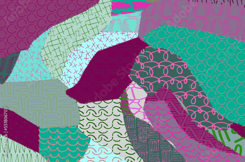 Abstract black strokes, Hand sketched Vector Pattern. Retro abstract pattern in geometric style. Abstract multicolored geometric pattern.	
