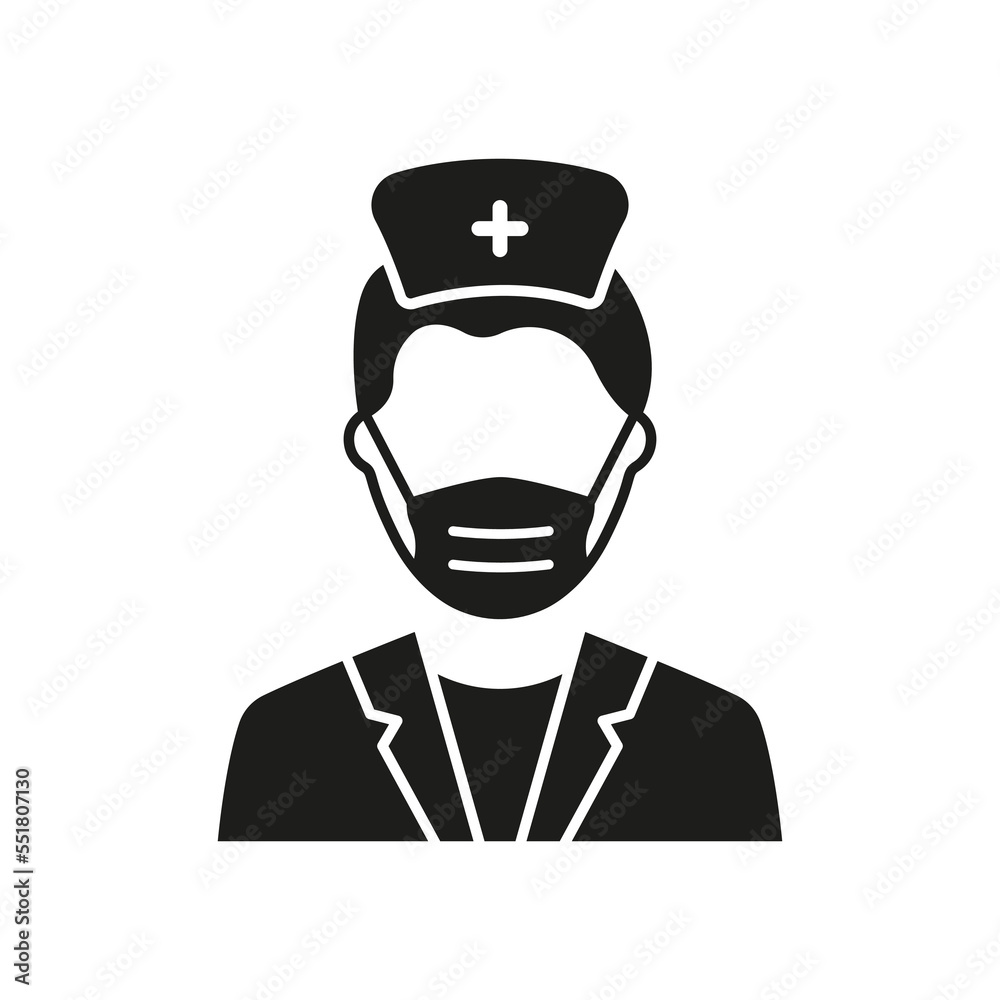 Surgeon Man Doctor in Face Mask Silhouette Icon. Plastic Surgery Specialist in Medical Mask Glyph Black Pictogram. Professional Surgeon Staff in Hospital Icon. Isolated Vector Illustration Surgeon Man Doctor in Face Mask Silhouette Icon. Plastic Surgery Specialist in Medical Mask Glyph Black Pictogram. Professional Surgeon Staff in Hospital Icon. Isolated Vector Illustration