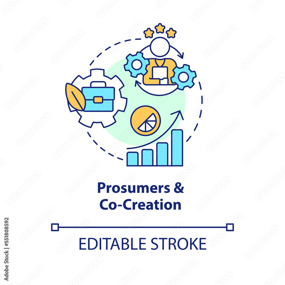 Prosumers and co-creation concept icon. Green business model. Eco ...