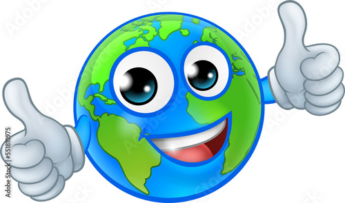Earth Globe World Cartoon C...