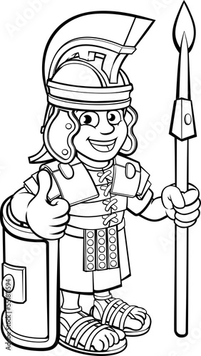 Roman Soldier Cartoon Chara...