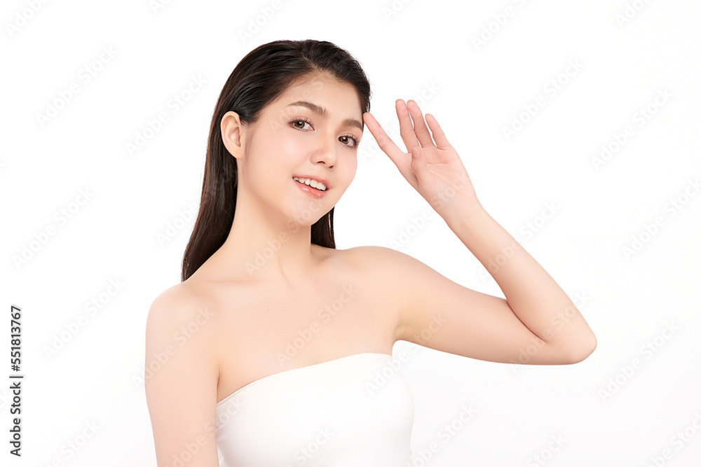 Beautiful young asian woman with clean fresh skin on white background, Face care, Facial treatment, Cosmetology, beauty and spa, Asian women portrait. Beautiful young asian woman with clean fresh skin on white background, Face care, Facial treatment, Cosmetology, beauty and spa, Asian women portrait.
