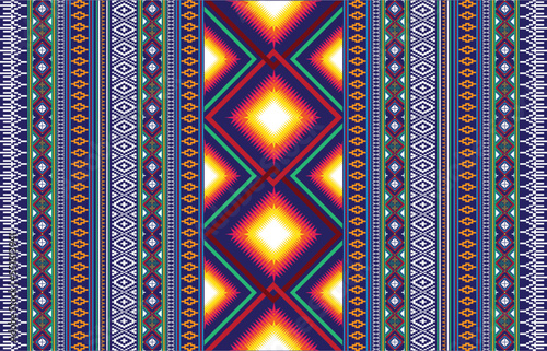 Gypsy pattern tribal ethnic motifs geometric vector background. Doodle gypsy geometric shapes sprites tribal motifs clothing fabric textile print traditional design with triangles