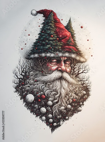 Santa Claus with Christmas Tree photo