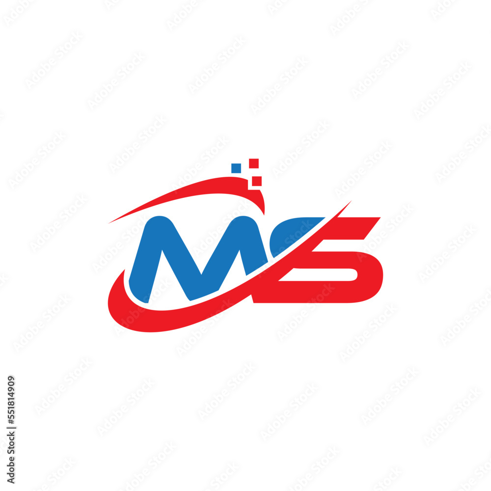 'MS' letter Digital IT service logo design. 'MS' letter Digital IT service logo design.