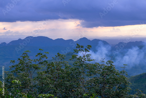 Wallpaper Mural View of landscape nature and mist and mountain in morning light, Torontodigital.ca