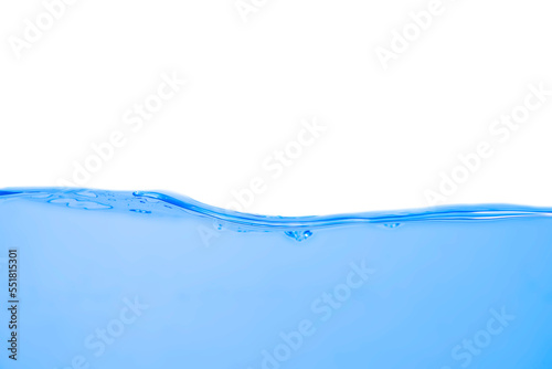 Water wave with bubbles on a white