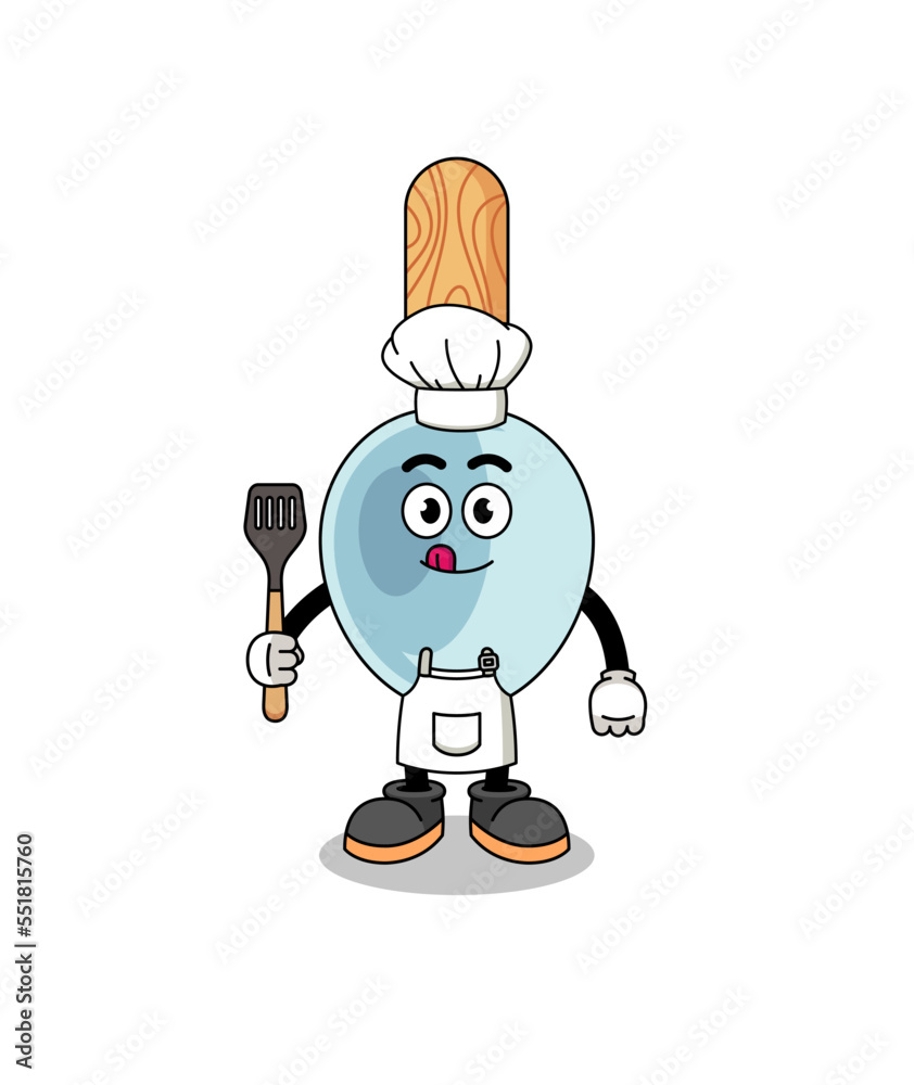 Mascot Illustration of cooking spoon chef