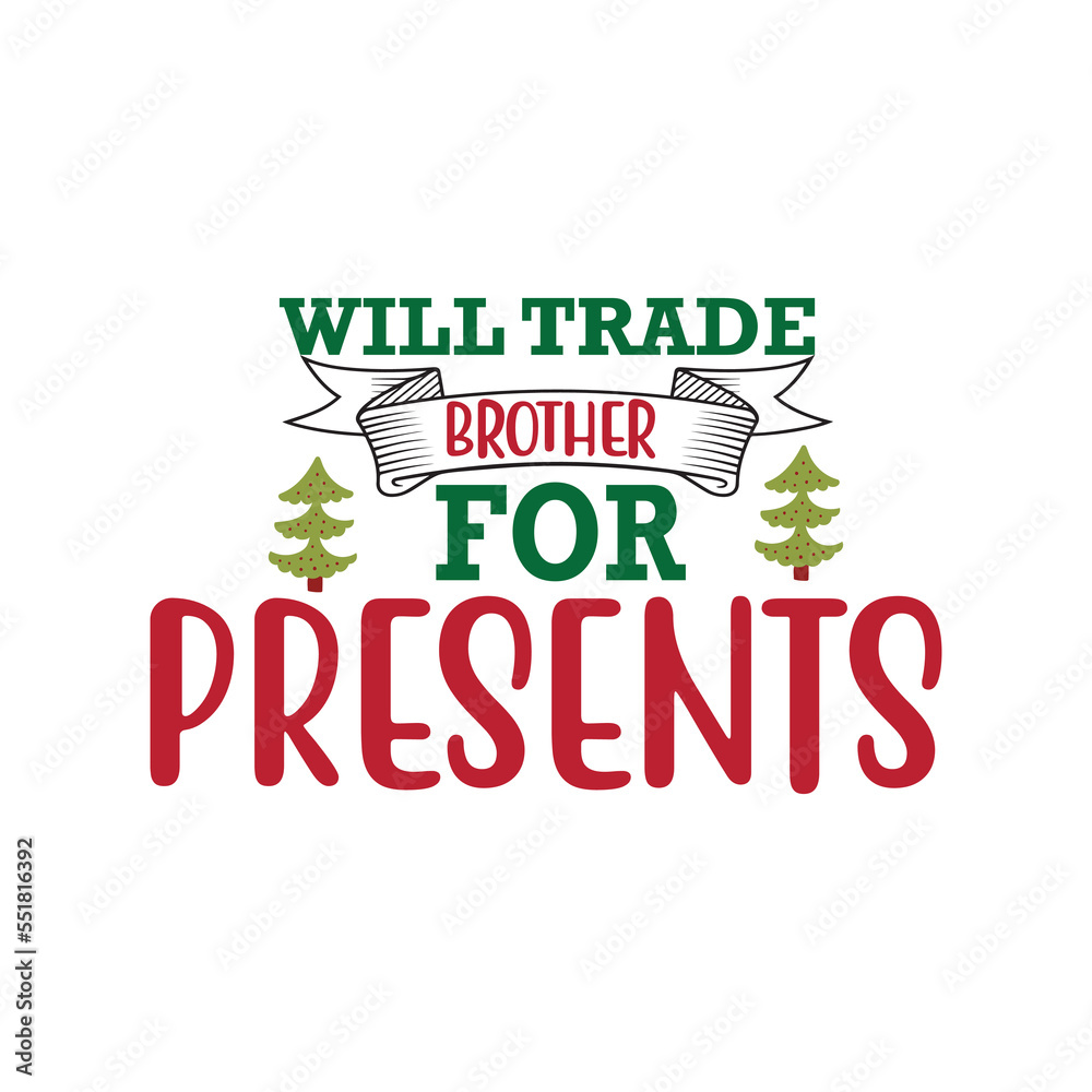 Fototapeta premium Christmas T-Shirt Typography SVG Design Vector File