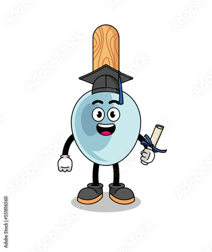 cooking spoon mascot with graduation pose