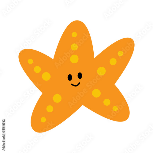 Cute star fish illustration for kids cartoon