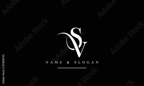VS, SV, V, S abstract letters logo monogram