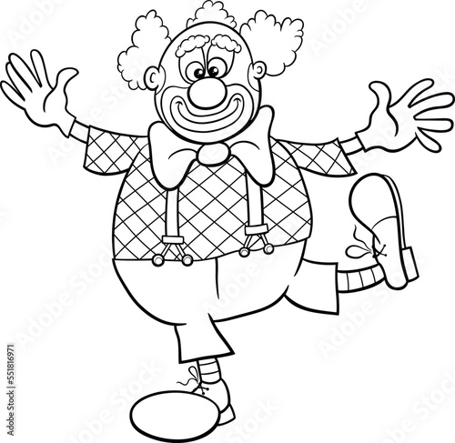 cartoon circus clown comic character coloring page