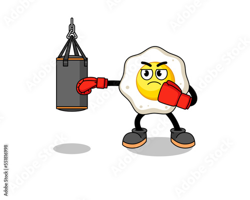 Illustration of fried egg boxer
