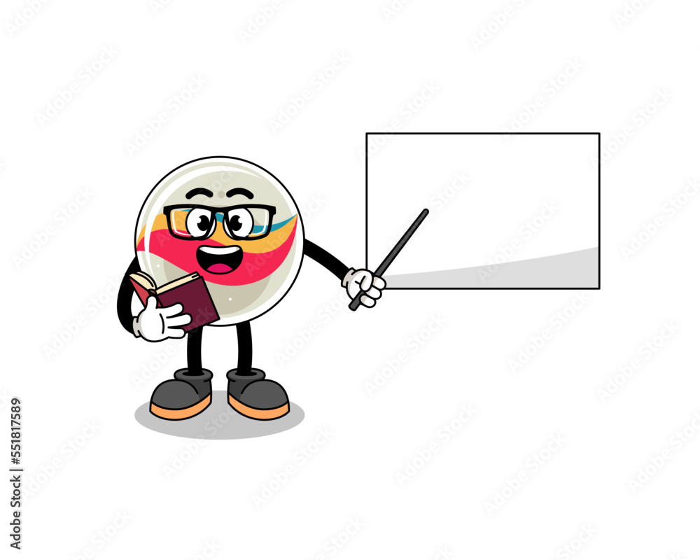 Mascot cartoon of marble toy teacher Mascot cartoon of marble toy teacher