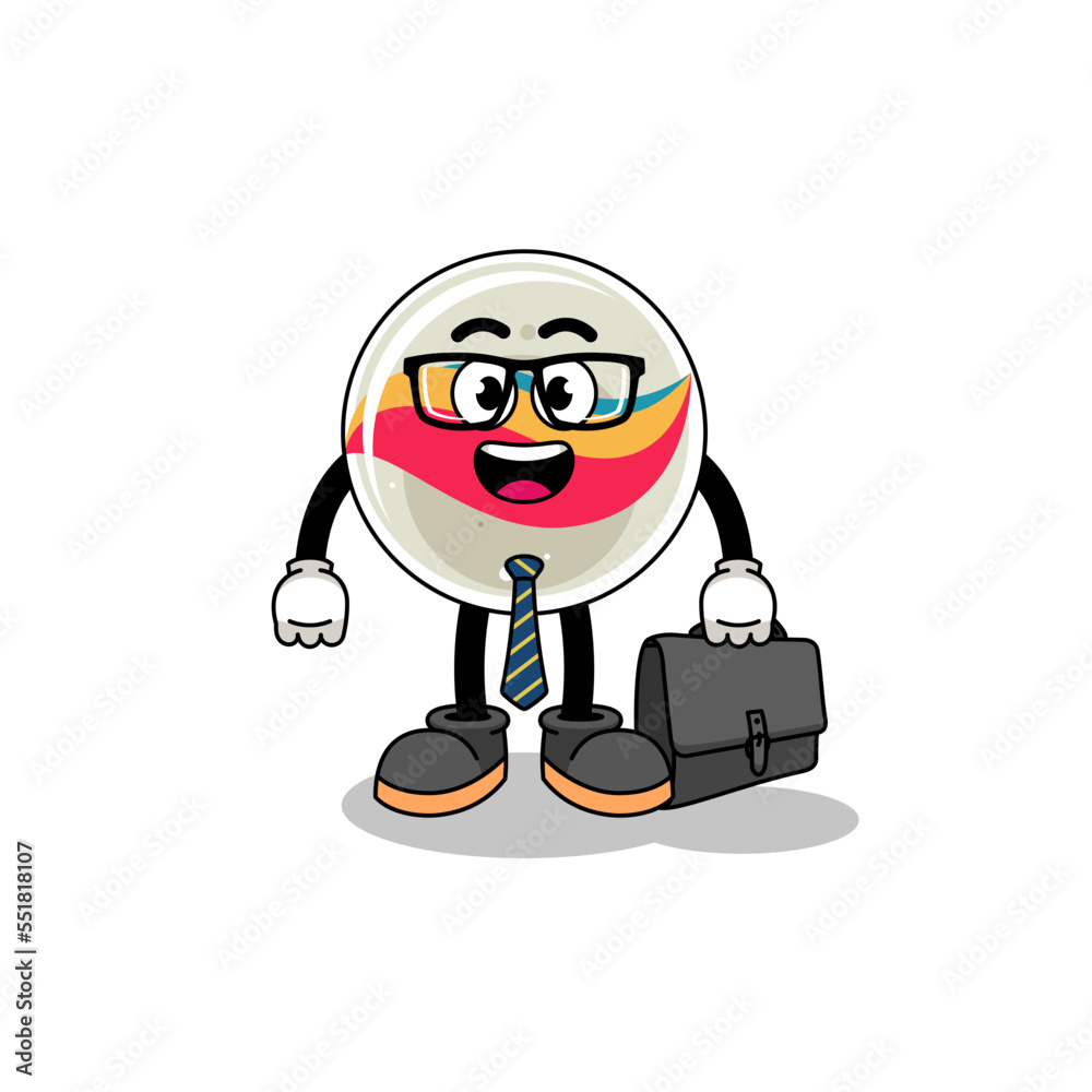 marble toy mascot as a businessman