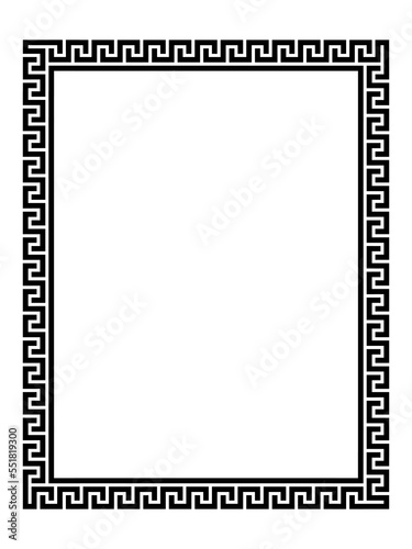 Billede på lærred Greek style border frame square frame with seamless on a white background vector