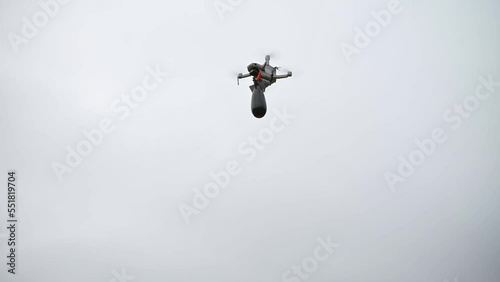drone drops a bomb for fishing