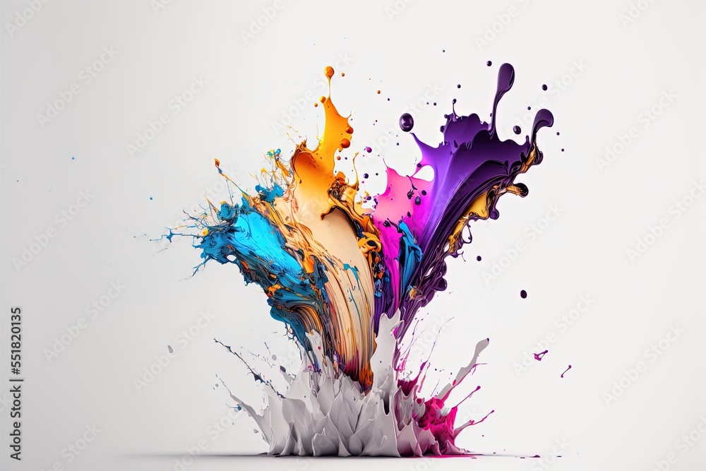 Ilustração do Stock: exploded colored paint on bright background ...