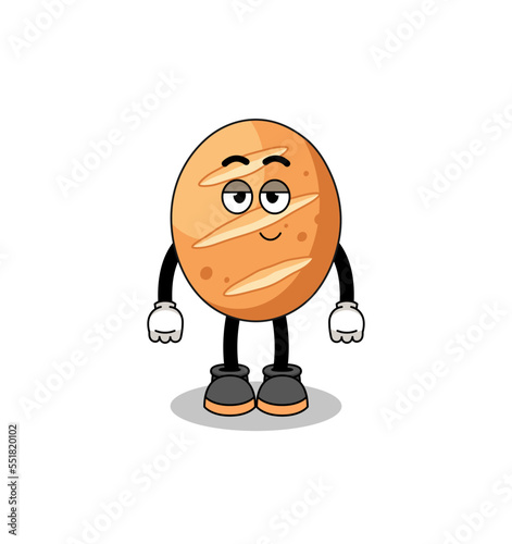 french bread cartoon couple with shy pose