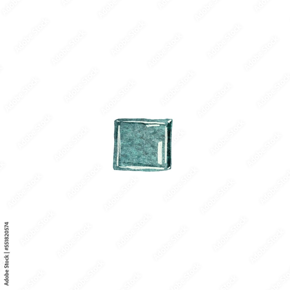 Blue ice cube collage sketch a watercolor Blue ice cube collage sketch a watercolor