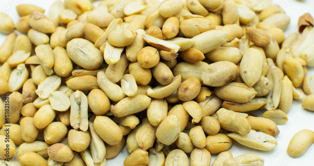 Dry shelled peanuts as background, top view. Healthy snack Dry shelled peanuts as background, top view. Healthy snack