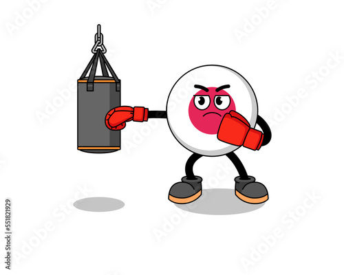 Illustration of japan flag boxer