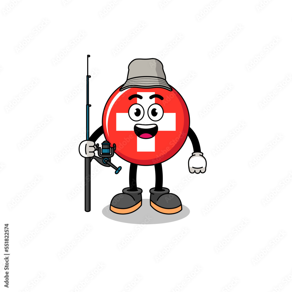Mascot Illustration of switzerland fisherman Mascot Illustration of switzerland fisherman