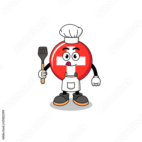 Mascot Illustration of switzerland chef