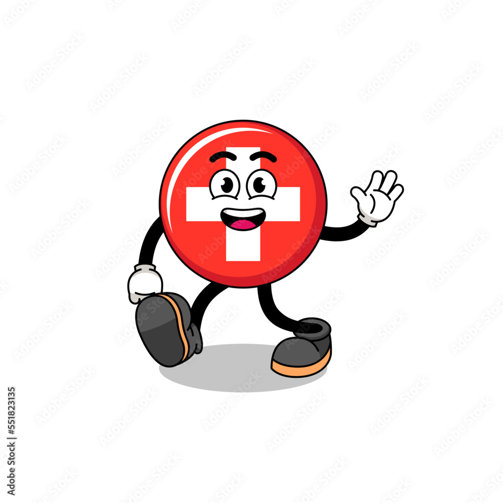 Fototapeta premium switzerland cartoon walking