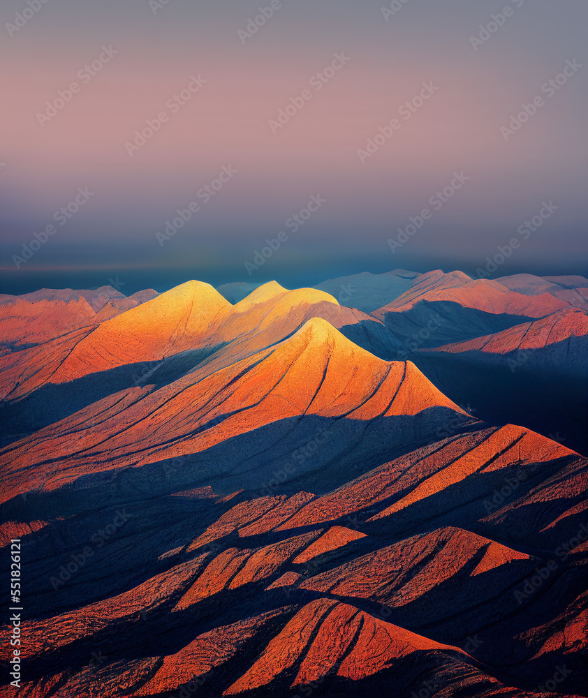 mountain layers of appalachian mountains at sunset