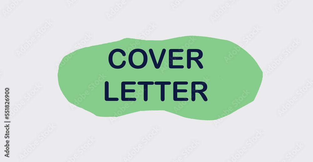 Cover letter text concept on green torn paper and white background Cover letter text concept on green torn paper and white background