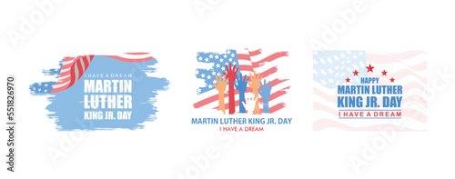 martin luther king day banner layout design, Martin Luther King Jr. Day Background, Happy Martin Luther King Day national holiday banner design, set flat vector modern illustration photo