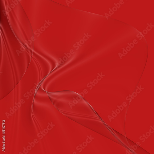 Flowing Red Silk on Red Background Corner