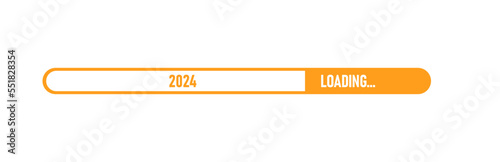 Loading bar for 2024 goal planning business concept. new year concept idea. © SYHM MEDİA
