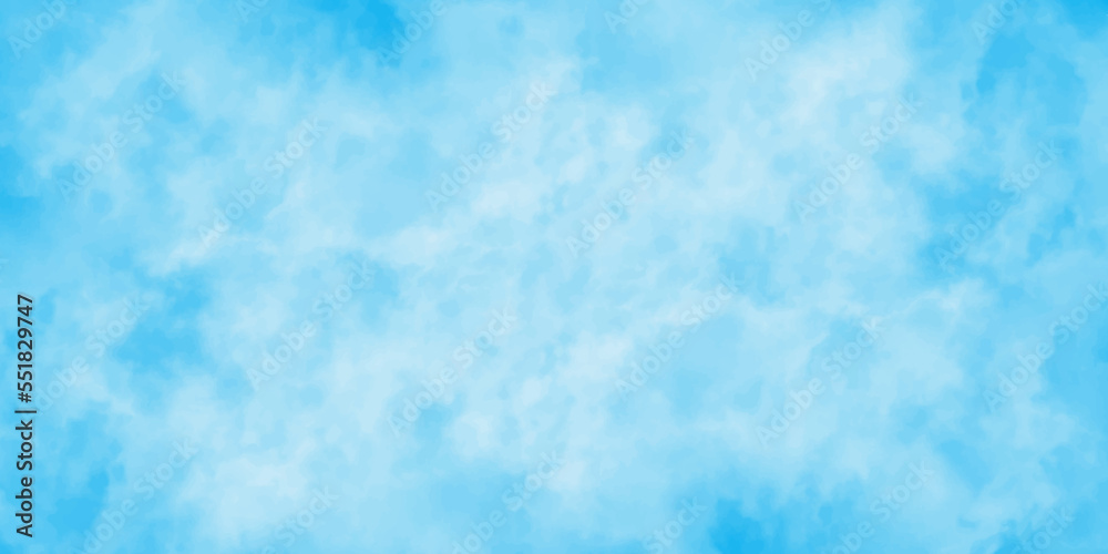 Abstract Blue watercolor sky background.hand paint splash stain backdrop banner  illustration.light blue Soft clouds in blue sky watercolor background.