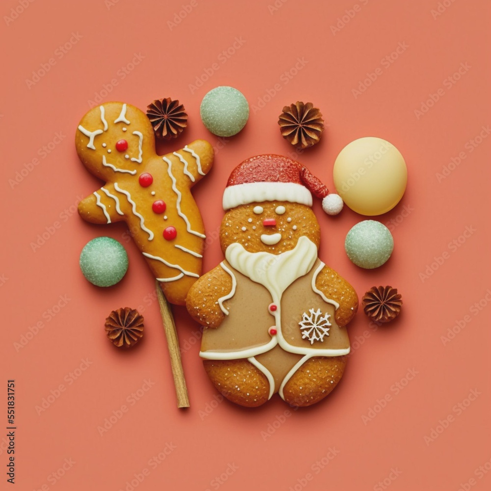 Christmas composition with Isolated Christmas sweet