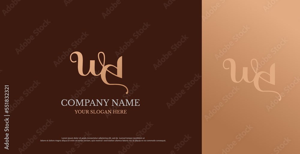 Initial WD Logo Design Vector 