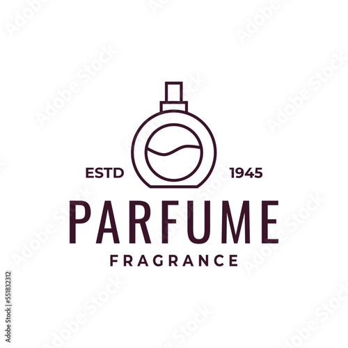 Luxury bottle perfume logo template. logo for cosmetic, beauty, salon, product, skin care