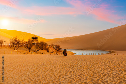 Crescent Spring and Mingsha Mountain in Dunhuang