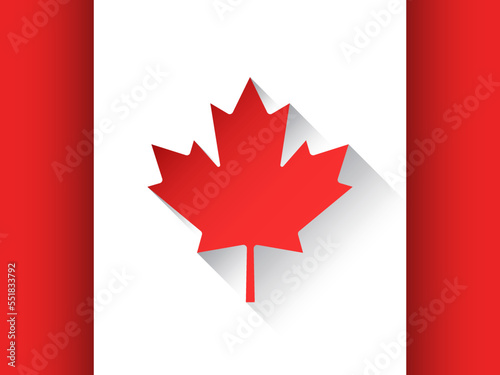 Flag of Canada. Paper cut vector background. Best for mobile apps, UI and web design. Editable vector illustration.